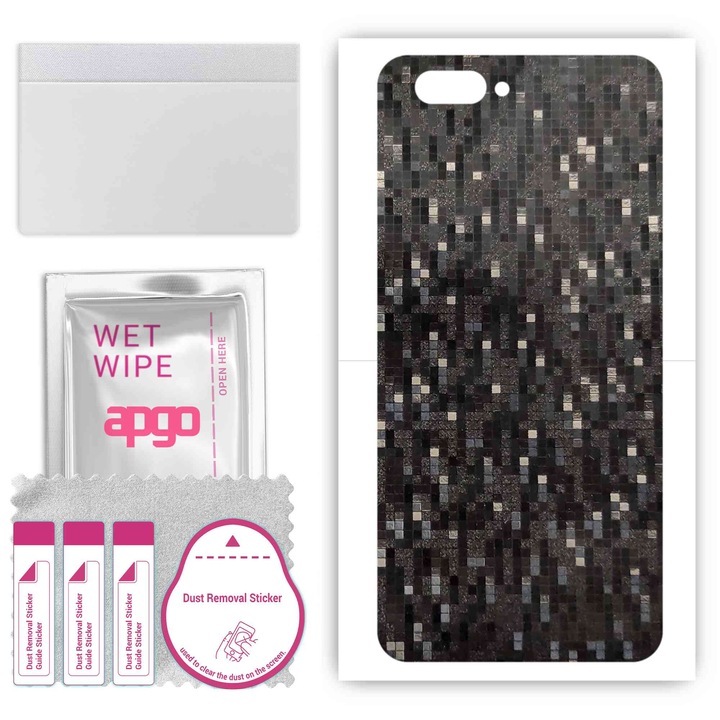 Съвместим с карбоново черен пиксел Doogee Y7 Plus, устойчив на надраскване заден винилов филм