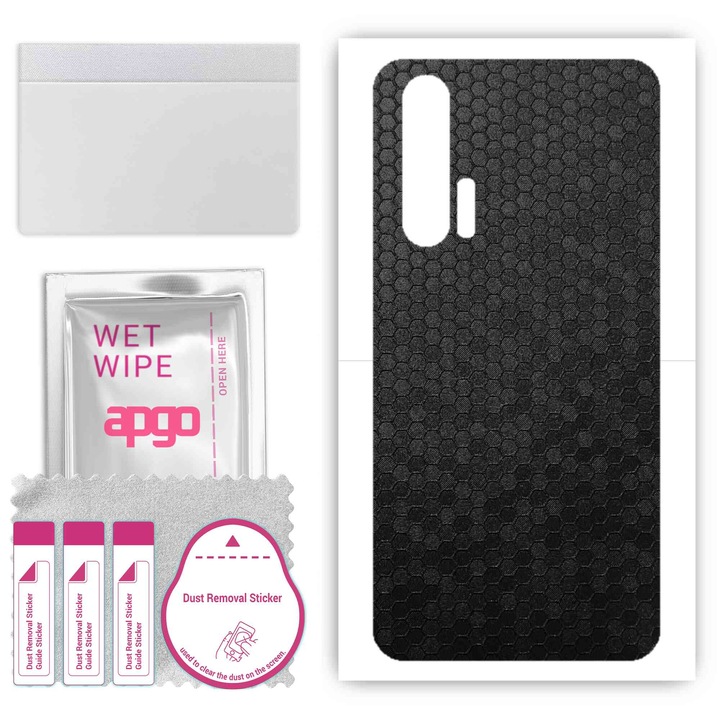 Honor 20 Pro съвместим, устойчив на надраскване заден винилов филм Honeycomb черен