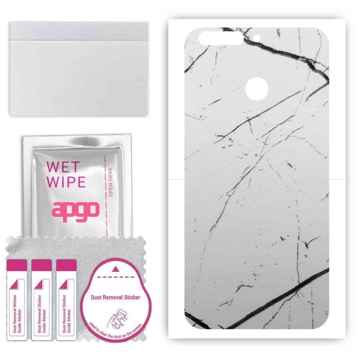 Honor 8 Pro Honor V9 Устойчив на надраскване заден винилов филм Бял мрамор