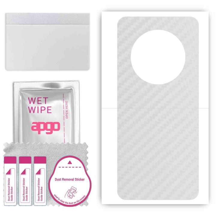 Задно винилово фолио, съвместимо с Honor Magic3 Pro Plus, устойчиво на надраскване, прозрачен въглен