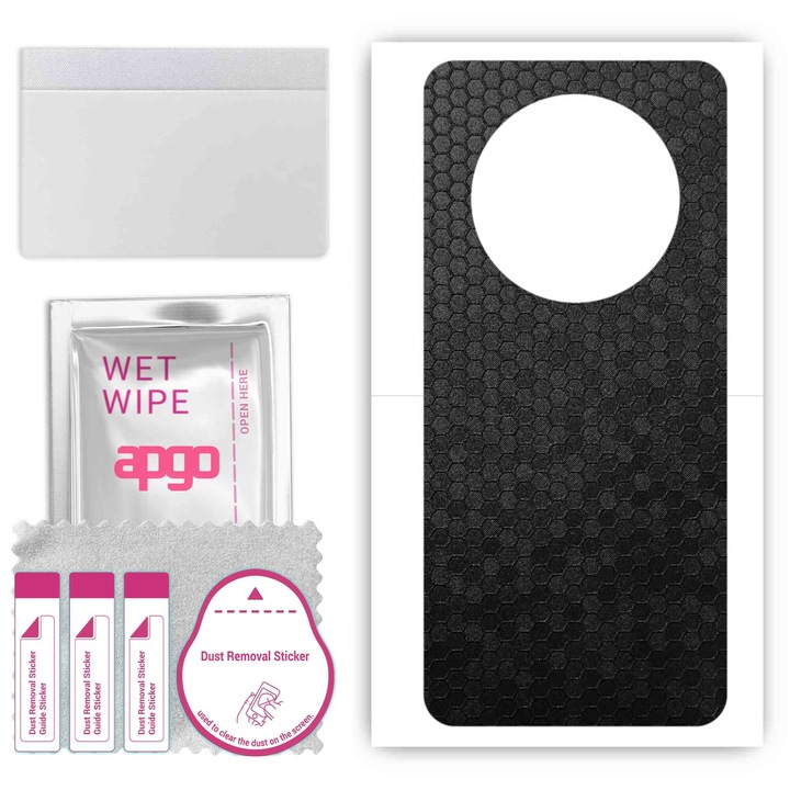 Honor Magic4 Ultimate Съвместим Honor Magic4 Ultimate Устойчив на надраскване черен винилов филм с пчелна пита