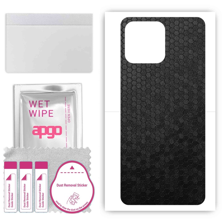 Honor Play 6T Pro, съвместим, устойчив на надраскване заден винилов филм Honeycomb черен