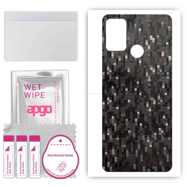 Honor Play 9A Устойчив на надраскване Pixel Carbon Black Back Vinyl Film