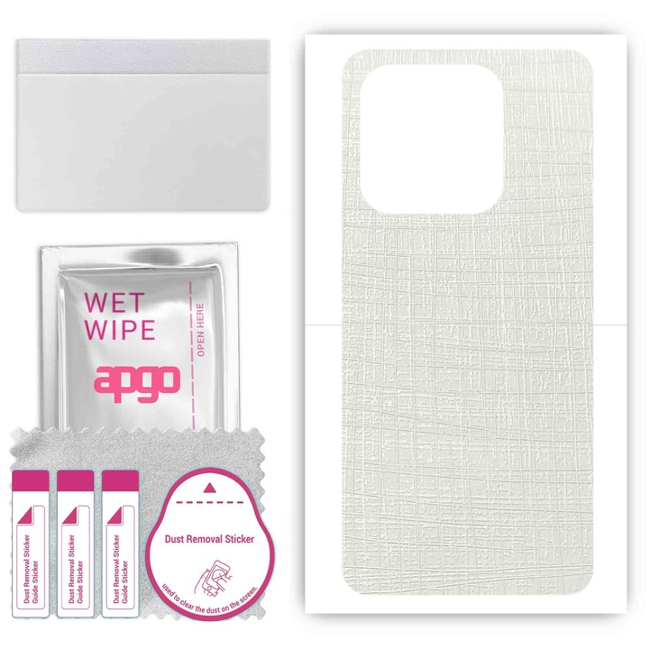 Задно винилово фолио, съвместимо с устойчива на надраскване бяла тъкан Tecno Spark GO 2023