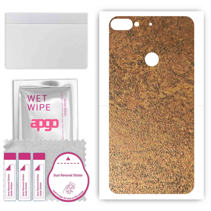 HTC Desire 12 Plus, съвместим, устойчив на надраскване заден винилов филм, ръждясала мед