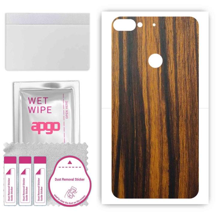 HTC Desire 12 Plus, съвместимо, устойчиво на надраскване винилово фолио за гръб Tigerwood