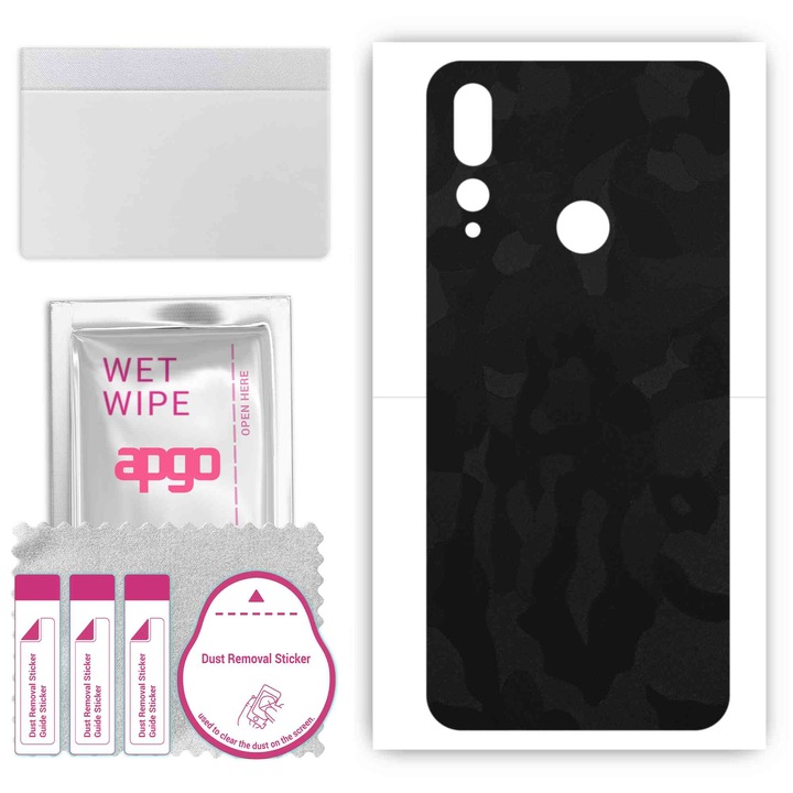 HTC Desire 19 Plus Устойчив на надраскване Черен камуфлажен Съвместим HTC Desire 19 Plus Задно винилово фолио