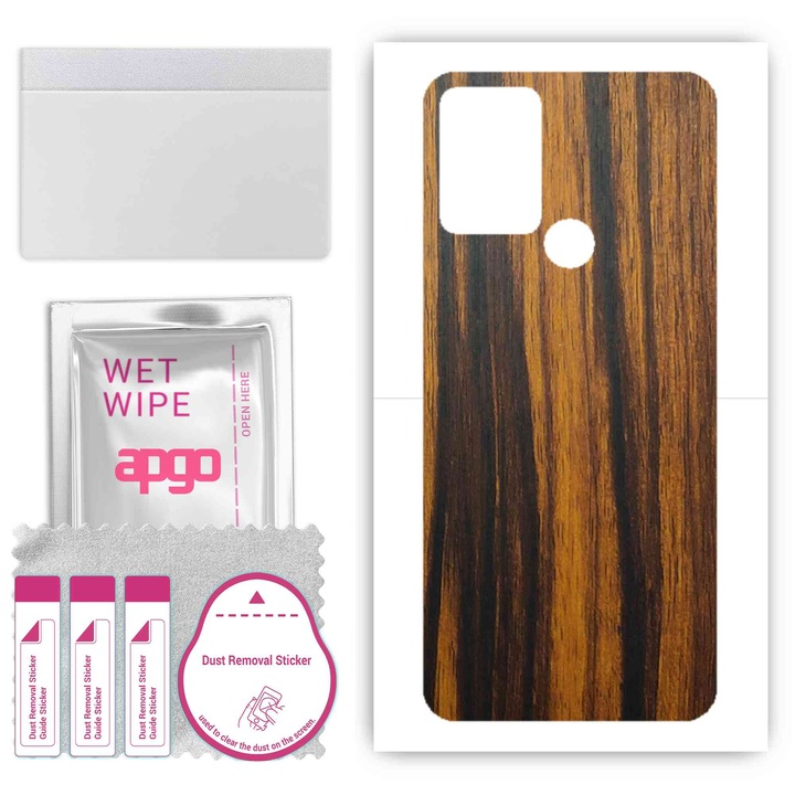 HTC Desire 20 Plus, съвместимо, устойчиво на надраскване винилово фолио за гръб Tigerwood