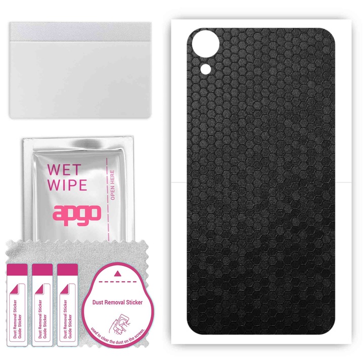 HTC Desire 820 Съвместим, устойчив на надраскване заден винилов филм Honeycomb черен