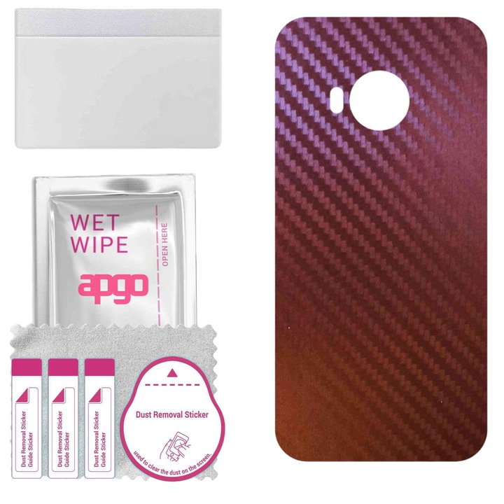 Защитно фолио APGO за гръб на HTC One S9, текстура Carbon Chameleon CAKA5, устойчивост на надраскване, пълен комплект