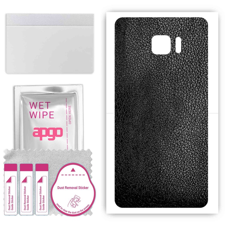 HTC U ултра съвместим, устойчив на надраскване заден винилов филм, черна кожа