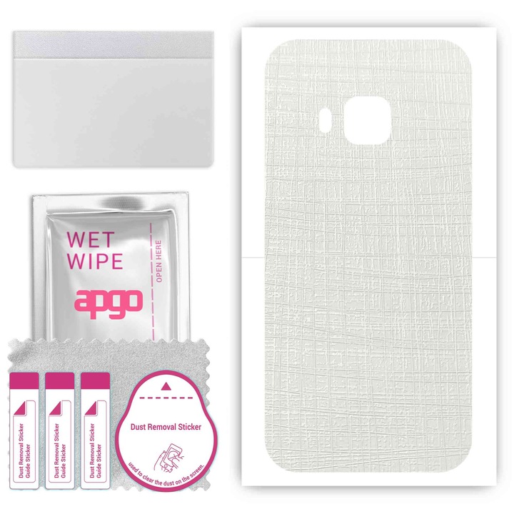 HTC One M9 Prime Camera Съвместим заден винилов филм, устойчив на надраскване, бял плат