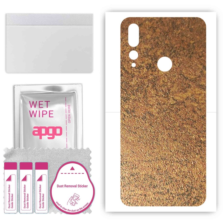 HTC Desire 19 Plus, съвместим, устойчив на надраскване заден винилов филм, ръждясала мед