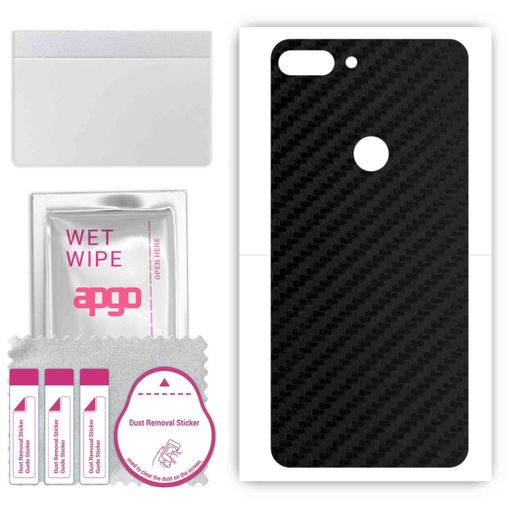 HTC Wildfire E Lite, съвместим, устойчив на надраскване, въглеродно черен заден винилов филм