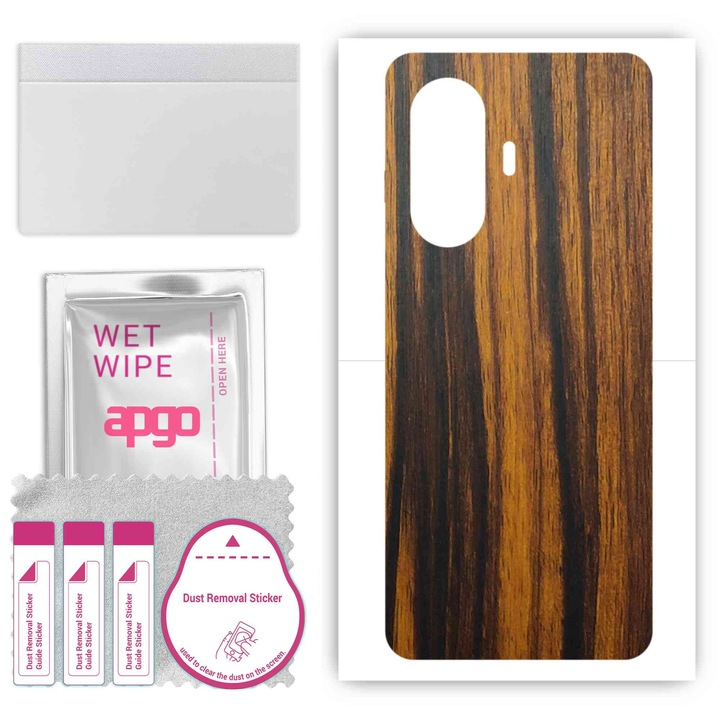 Задно винилово фолио, съвместимо с Wiko Hi Enjoy 60 5G, устойчиво на надраскване, Tigerwood
