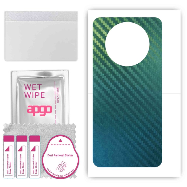 Folie de vinil pentru spate compatibil cu Huawei Mate X3, rezistent la zgarieturi, Carbon Chameleon CAKA1