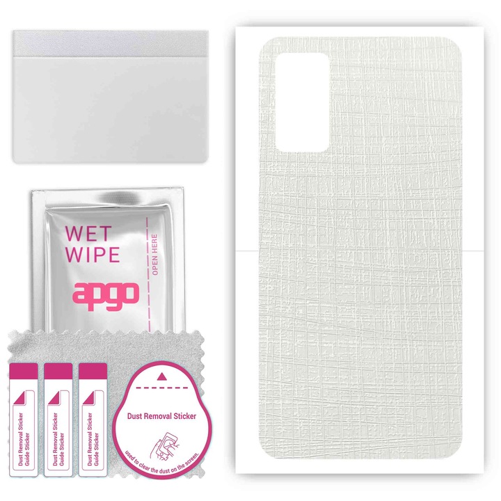 Фолио, Гръб, Винил, White Fabric, Устойчиво на надраскване, Съвместимо с TCL 406