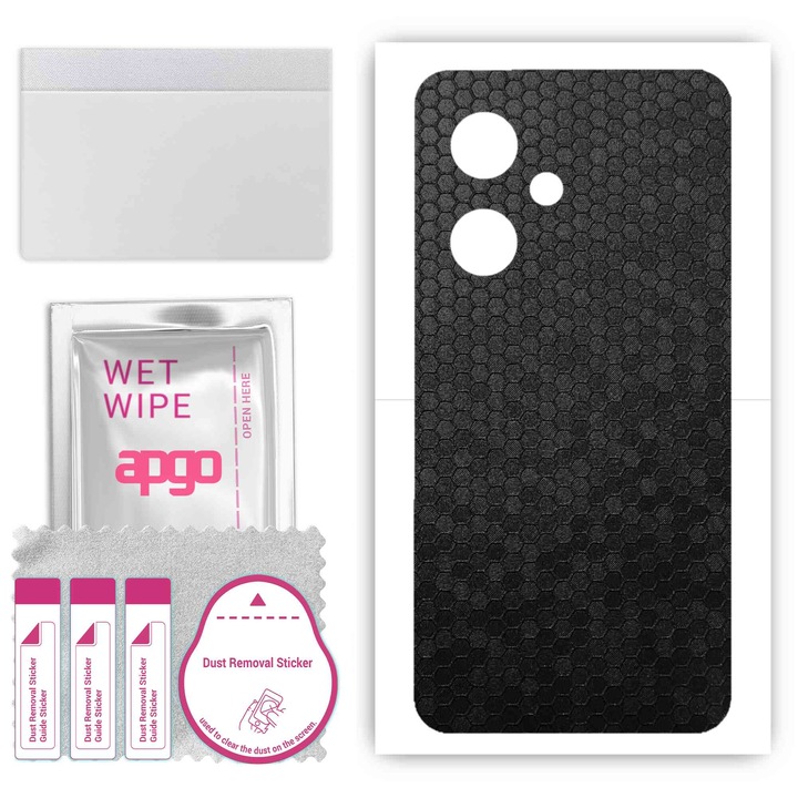 Съвместим с Vivo Y27 4G против надраскване заден винилов филм Honeycomb черен