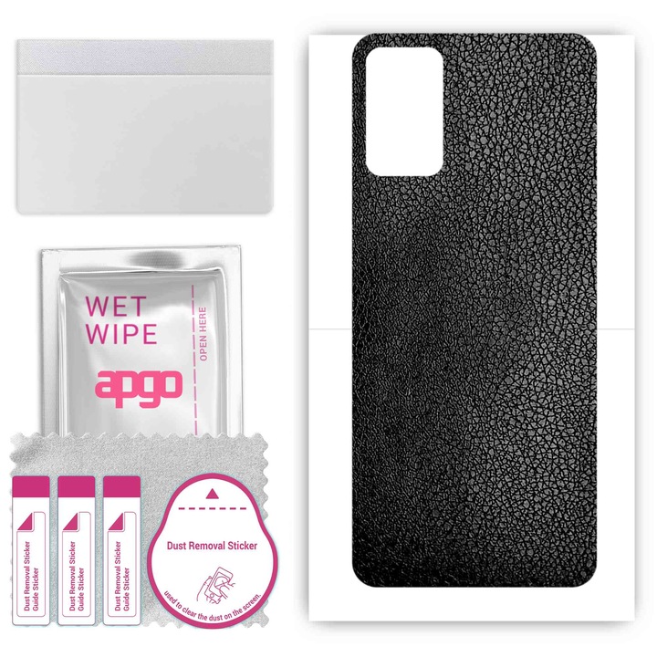 Задно винилово фолио, съвместимо с Umidigi A13 Pro Max 5G, устойчиво на надраскване, черна кожа