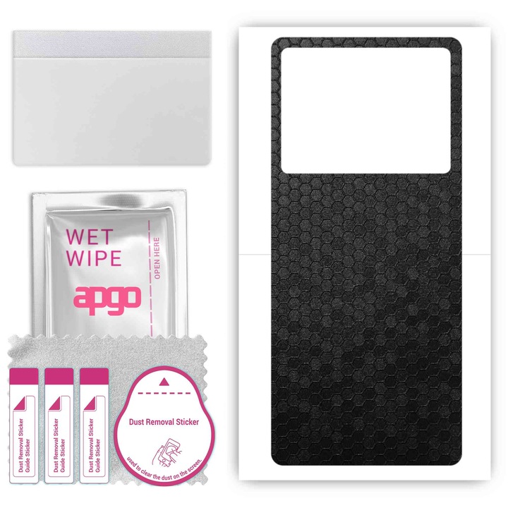 Съвместим с Oppo K10 5G против надраскване заден винилов филм Honeycomb черен