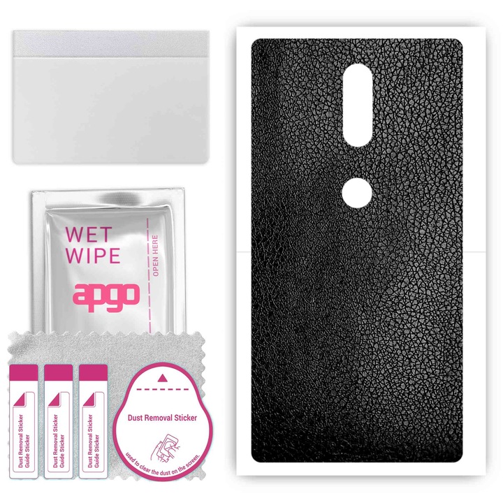 Задно винилово фолио, съвместимо с Lenovo Phab2 Plus, устойчиво на надраскване, черна кожа