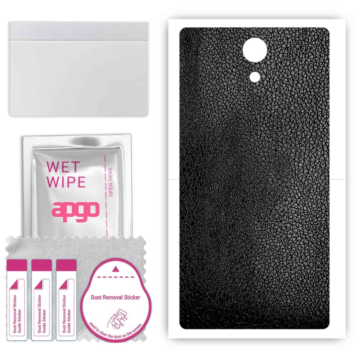 Задно винилово фолио, съвместимо с Lenovo Phab2, устойчиво на надраскване, черна кожа