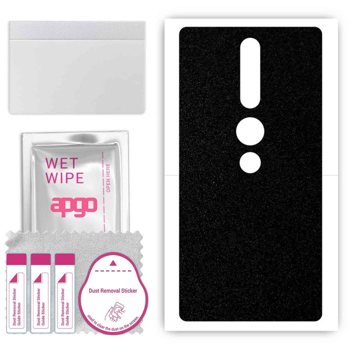 Задно винилово фолио, съвместимо с Lenovo Phab2 Pro, устойчиво на надраскване, матово черно