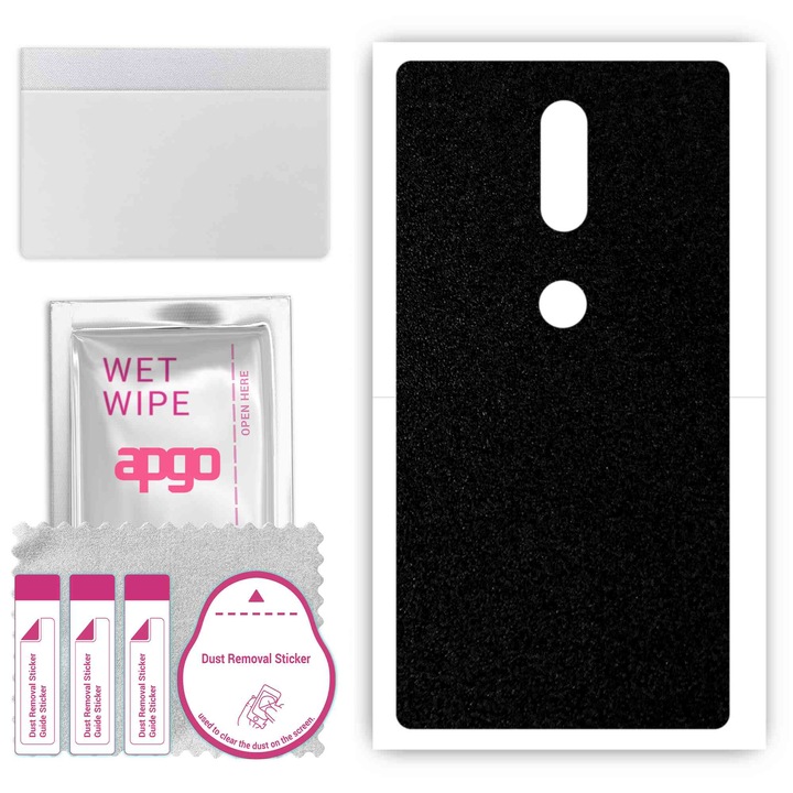 Задно винилово фолио, съвместимо с Lenovo Phab2 Plus, устойчиво на надраскване, матово черно