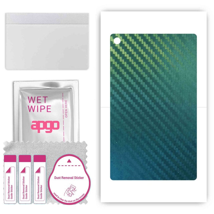 Skin protectie vinil pentru spate apgo, compatibil cu Lenovo Tab3 7, rezistent la zgarieturi, Carbon Chameleon CAKA1