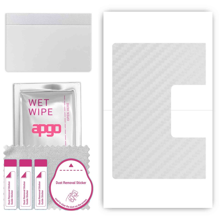 Skin protectie vinil pentru spate apgo, compatibil cu Lenovo Yoga Smart Tab, rezistent la zgarieturi, Carbon transparent