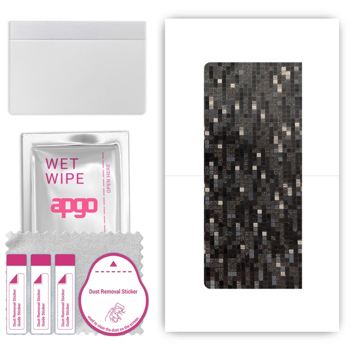 Skin tableta APGO, Pixel negru de carbon, 11"