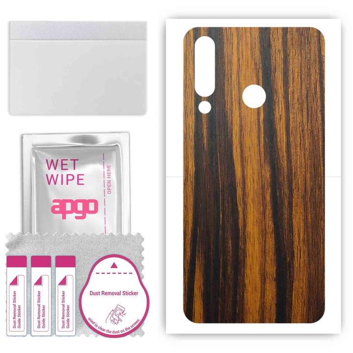 Задно винилово фолио, съвместимо с LG W30 W30 Plus, устойчиво на надраскване, Tigerwood