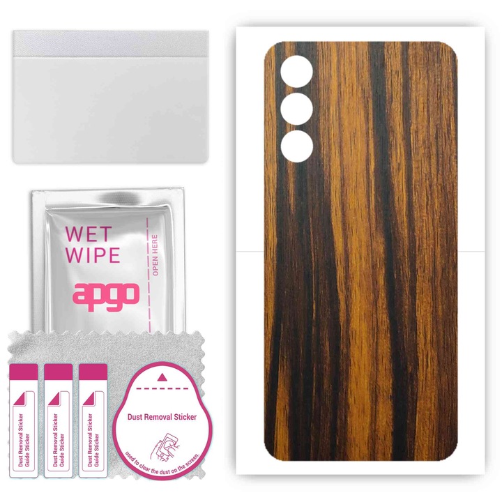 Folie de vinil pentru spate compatibil cu Meizu 20, rezistent la zgarieturi, Tigerwood