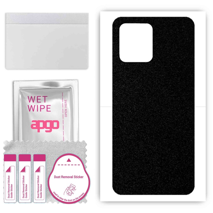 Folie protectie spate si accesorii, APGO, Vinil, Compatibil Ulefone Note 16Pro, Negru