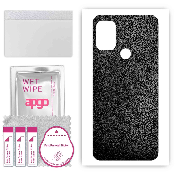 Motorola Moto G20, съвместим, устойчив на надраскване заден винилов филм, черна кожа