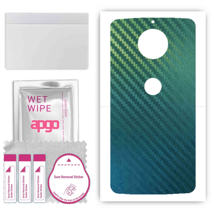 Устойчиво на надраскване въглеродно хамелеон CAKA1 съвместимо Motorola Moto G5S Plus задно винилово фолио