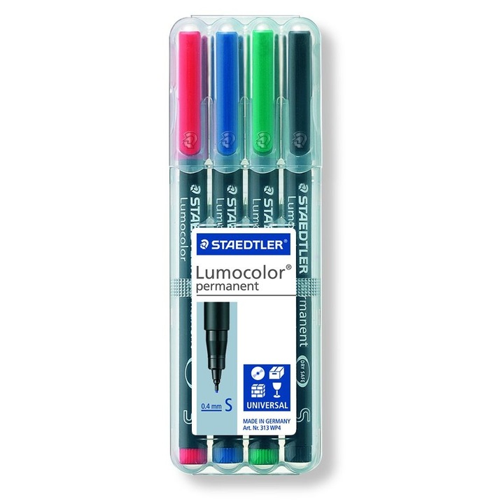 К-т маркери Staedtler Lumocolor 313 OHP S, 4 цв, оп. 2