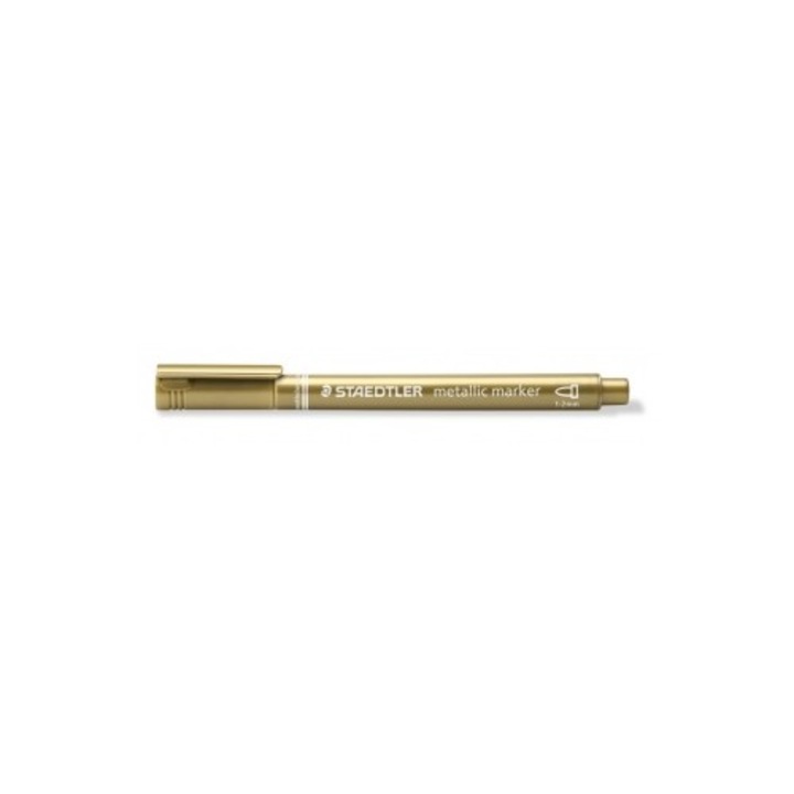 Маркер Staedtler Metallic, объл връх, 1-2 mm, ЗЛАТЕН, опаковка 6 броя