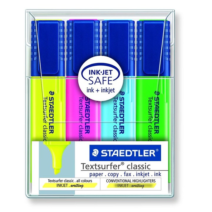 Комплект текстмаркери Staedtler 364, 4 цвята, опаковка 2 броя