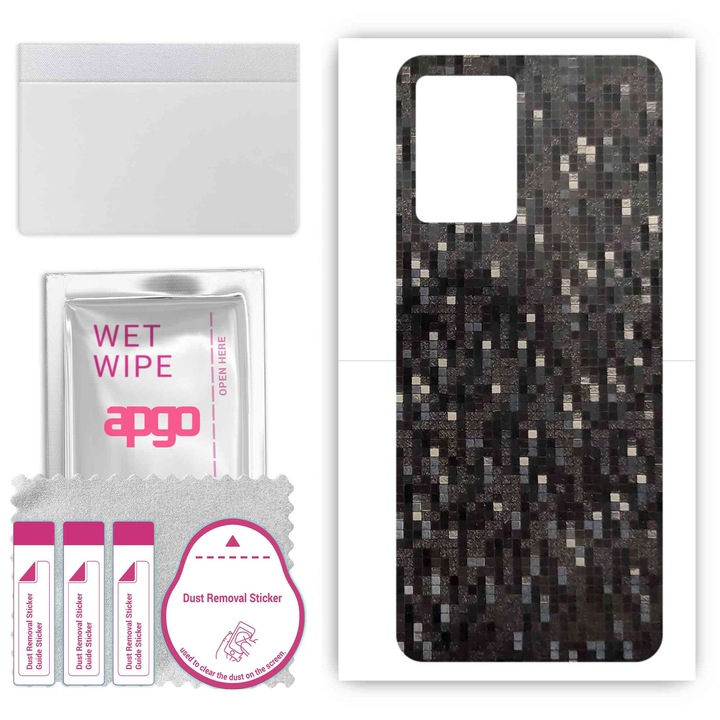 Съвместим с въглеродно черен пиксел Vivo T1 V2141 Устойчив на надраскване заден винилов филм