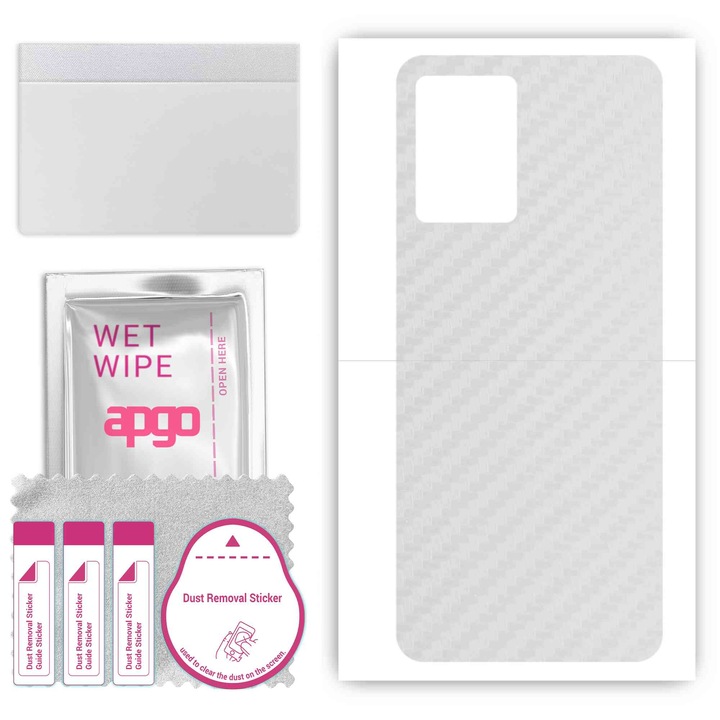 Задно винилово фолио, съвместимо с Vivo T1 V2141, устойчиво на надраскване, прозрачен въглен