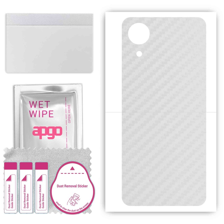 Задно винилово фолио, съвместимо с Oppo A17k, устойчиво на надраскване, прозрачен въглен