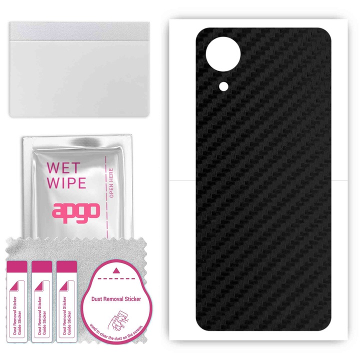Oppo A17k Устойчив на надраскване заден винилов филм Carbon Black