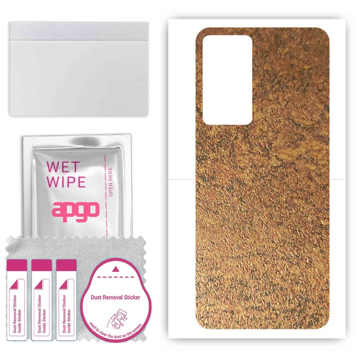 Folie de vinil pentru spate compatibil cu Oppo Reno7 Lite 5G, rezistent la zgarieturi, Cupru ruginit