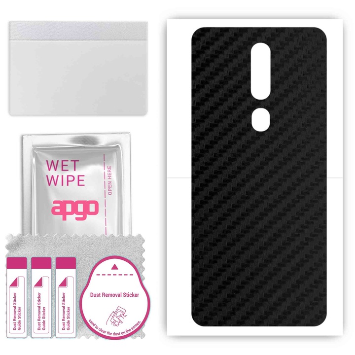 Oppo F11 Pro, съвместим, устойчив на надраскване въглеродно черен гръб, винилов филм