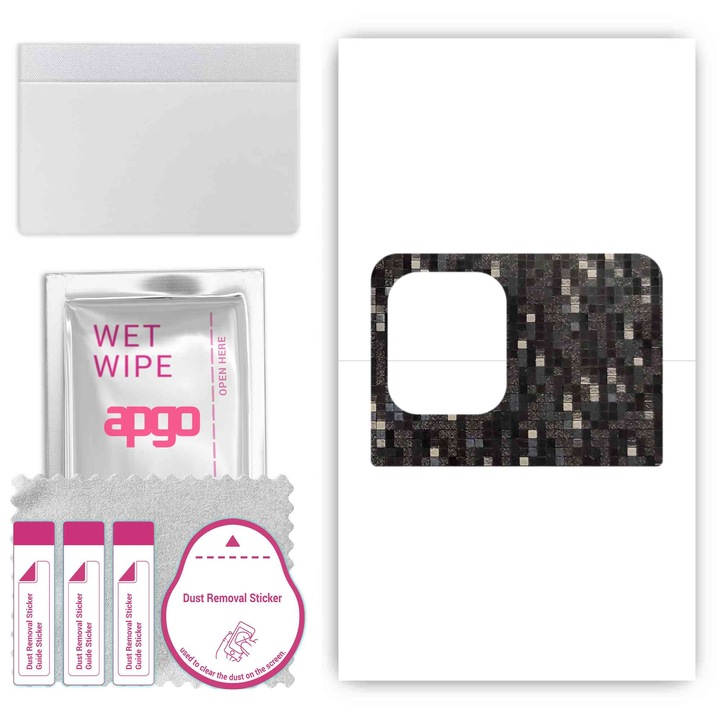 Oppo Find X3 Pro Lensman Устойчив на надраскване Pixel Carbon Black Back Vinyl Film