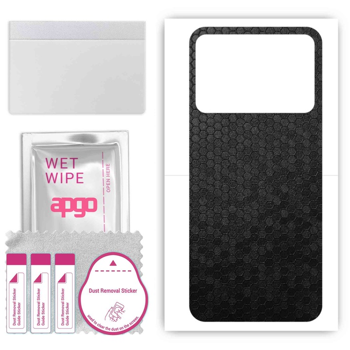 Oppo K10, съвместим, устойчив на надраскване черен гръб с пчелна пита, винилов филм