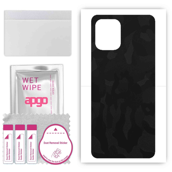 Oppo Find X3 Pro съвместим, устойчив на надраскване черен камуфлажен заден винилов филм