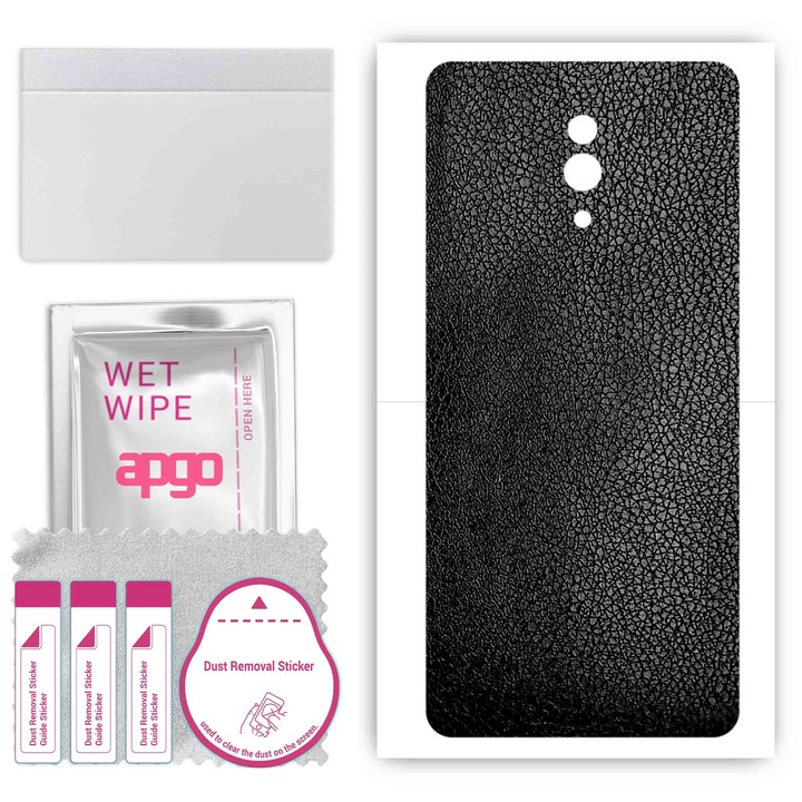 Oppo Reno, съвместим, устойчив на надраскване заден винилов филм, черна кожа