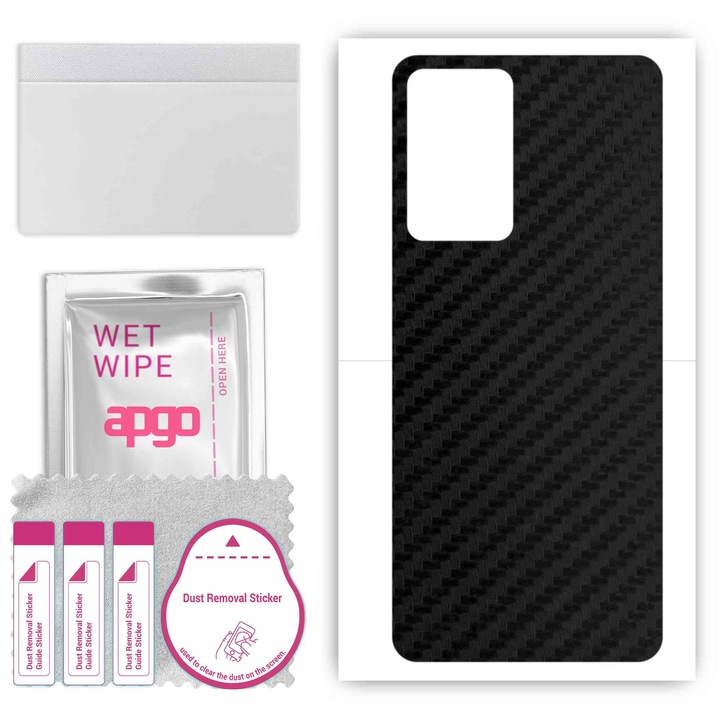 Folie de vinil pentru spate compatibil cu Oppo Reno7 SE 5G, rezistent la zgarieturi, Negru de carbon